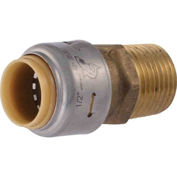 1/2 In. x 1/2 In. MNPT Straight Brass Push-to-Connect Male Adapter